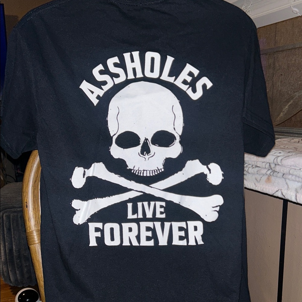 BNWOT ALF Black Graphic Tee with Skull Design